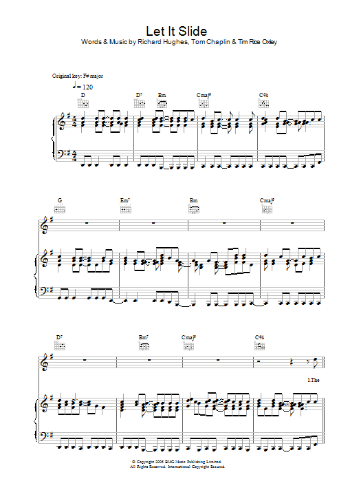 Keane Let It Slide Sheet Music Notes & Chords for Piano, Vocal & Guitar - Download or Print PDF