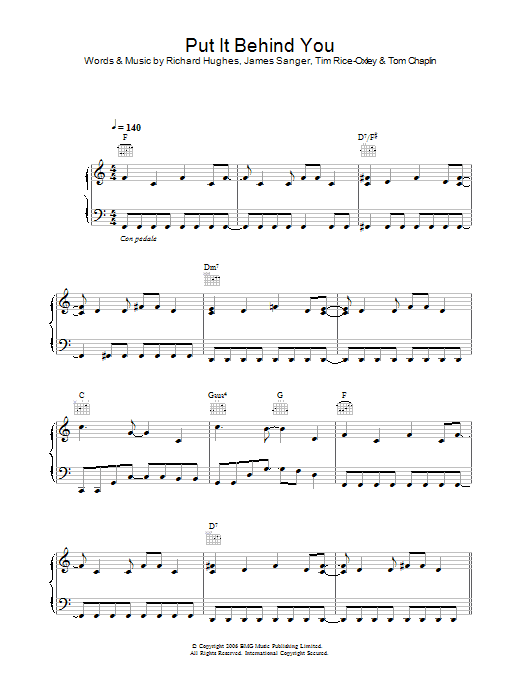 Keane Put It Behind You Sheet Music Notes & Chords for Violin - Download or Print PDF