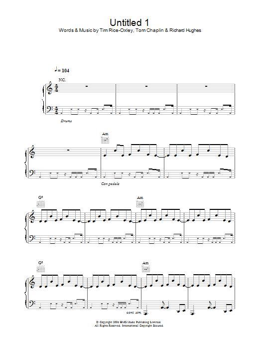 Keane Untitled 1 Sheet Music Notes & Chords for Violin - Download or Print PDF