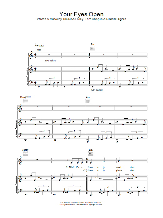 Keane Your Eyes Open Sheet Music Notes & Chords for Violin - Download or Print PDF