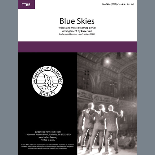 Keepsake, Blue Skies (from Betsy) (arr. Clay Hine), TTBB Choir