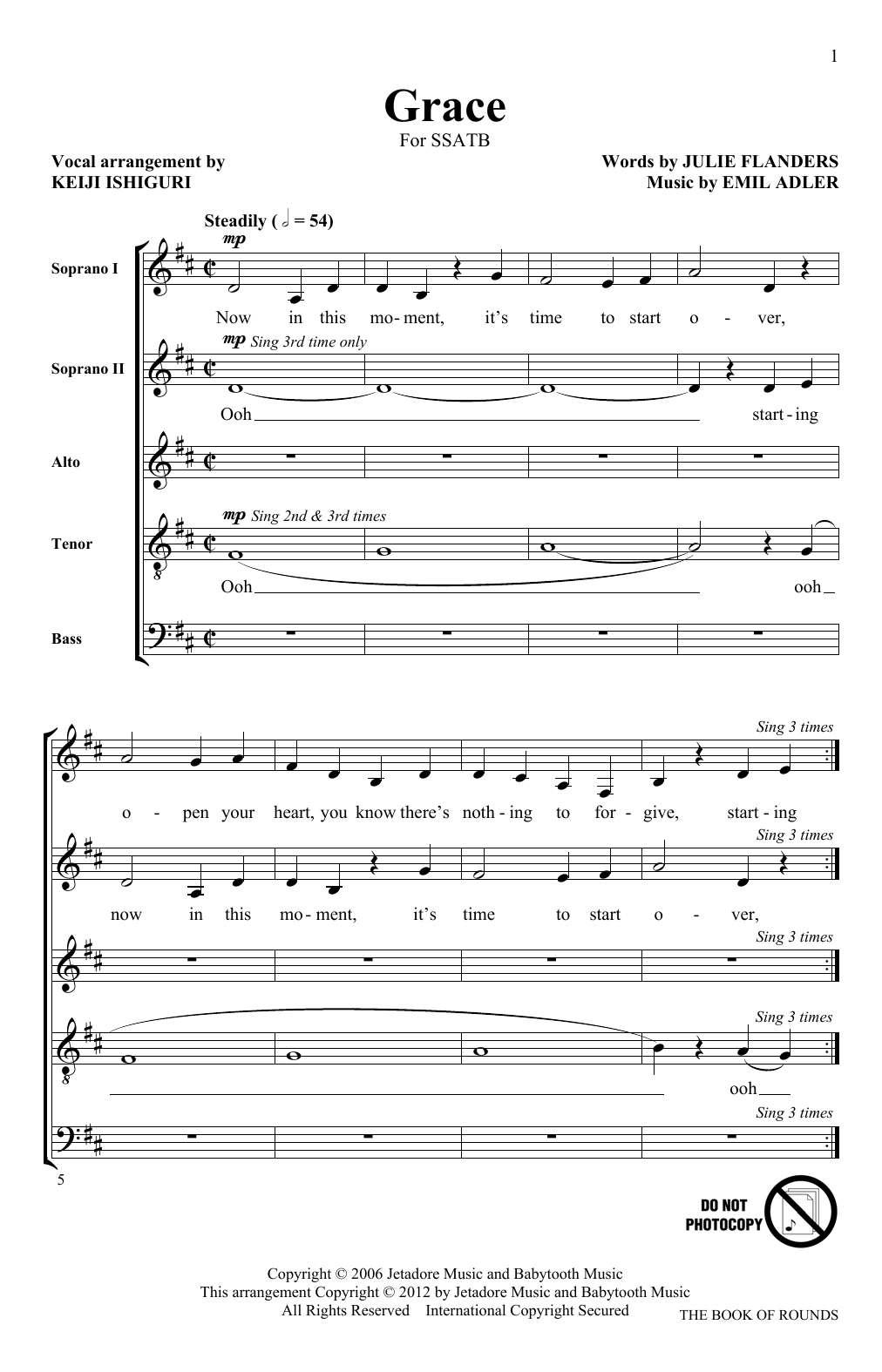 Keiji Ishiguri Grace Sheet Music Notes & Chords for SATB - Download or Print PDF