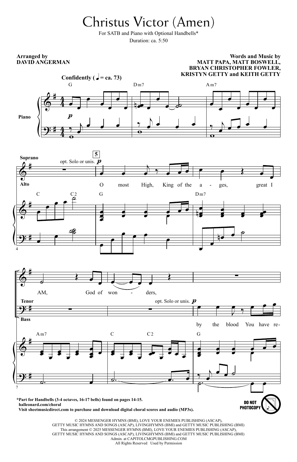 Keith & Kristyn Getty Christus Victor (Amen) (arr. David Angerman) Sheet Music Notes & Chords for SATB Choir - Download or Print PDF