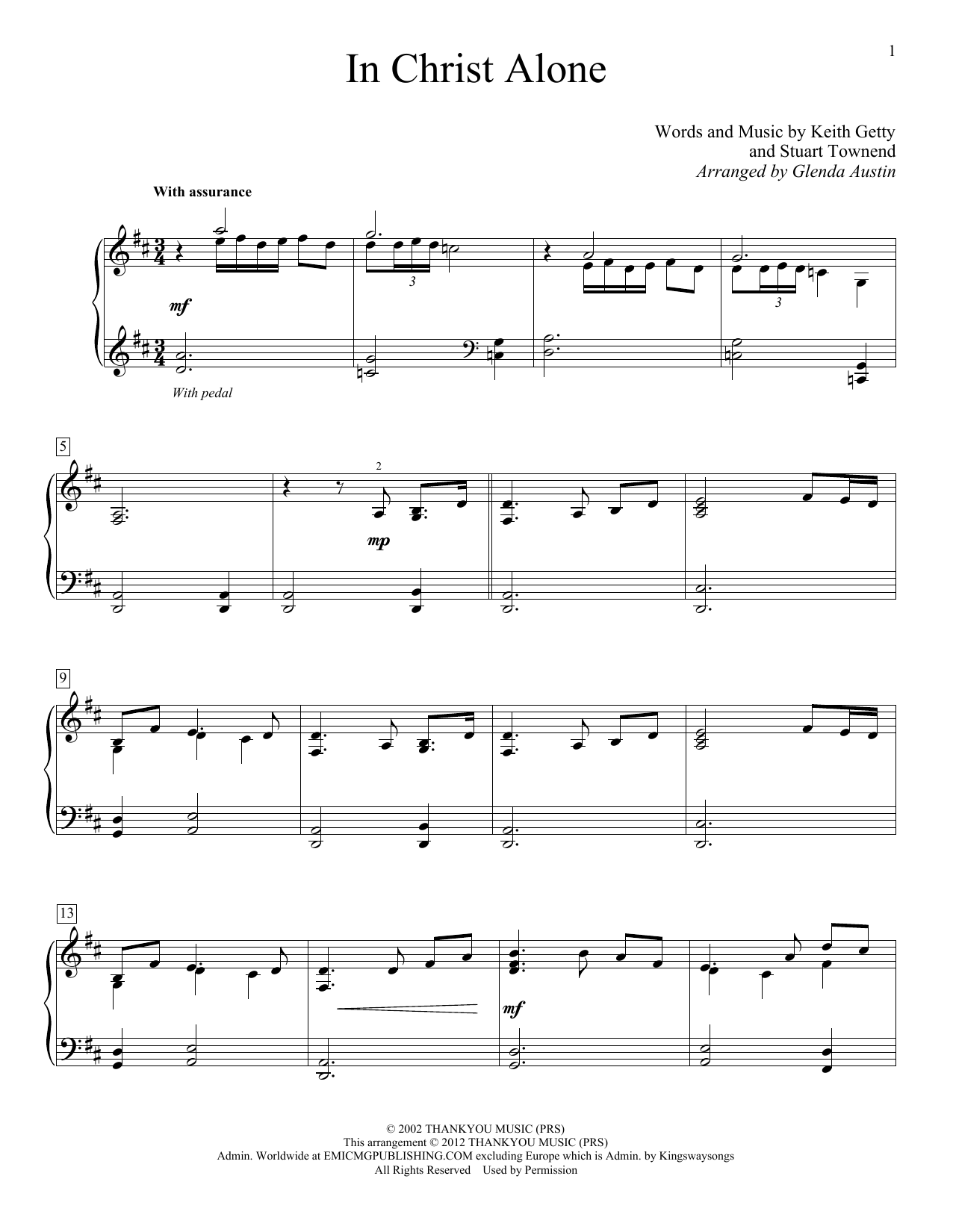 Keith & Kristyn Getty In Christ Alone Sheet Music Notes & Chords for Educational Piano - Download or Print PDF