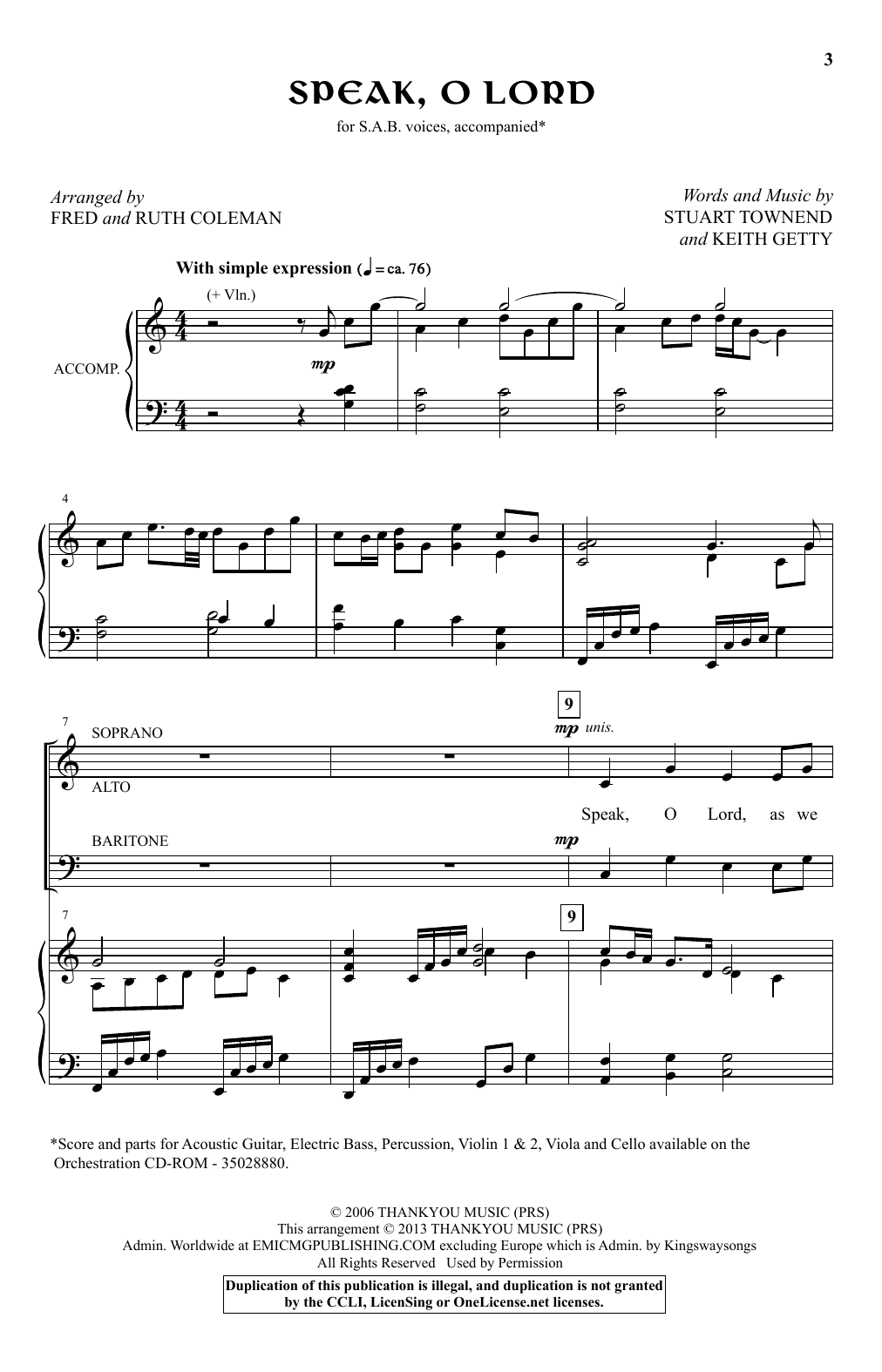 Various In Christ Alone Sheet Music Notes & Chords for SAB - Download or Print PDF