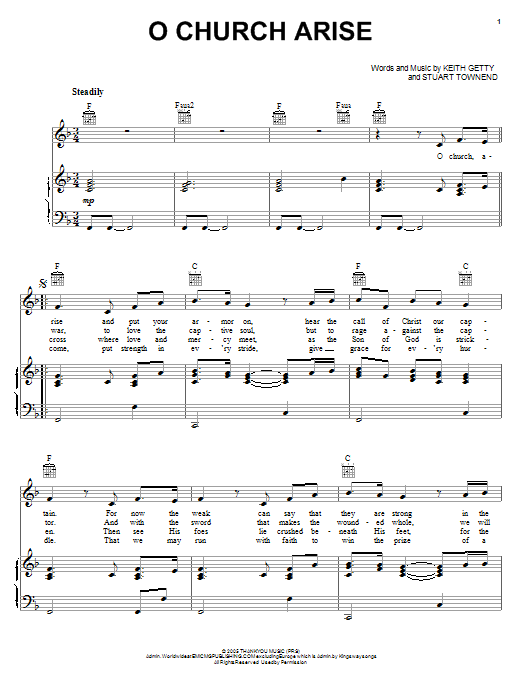 Keith & Kristyn Getty O Church Arise Sheet Music Notes & Chords for Clarinet Solo - Download or Print PDF