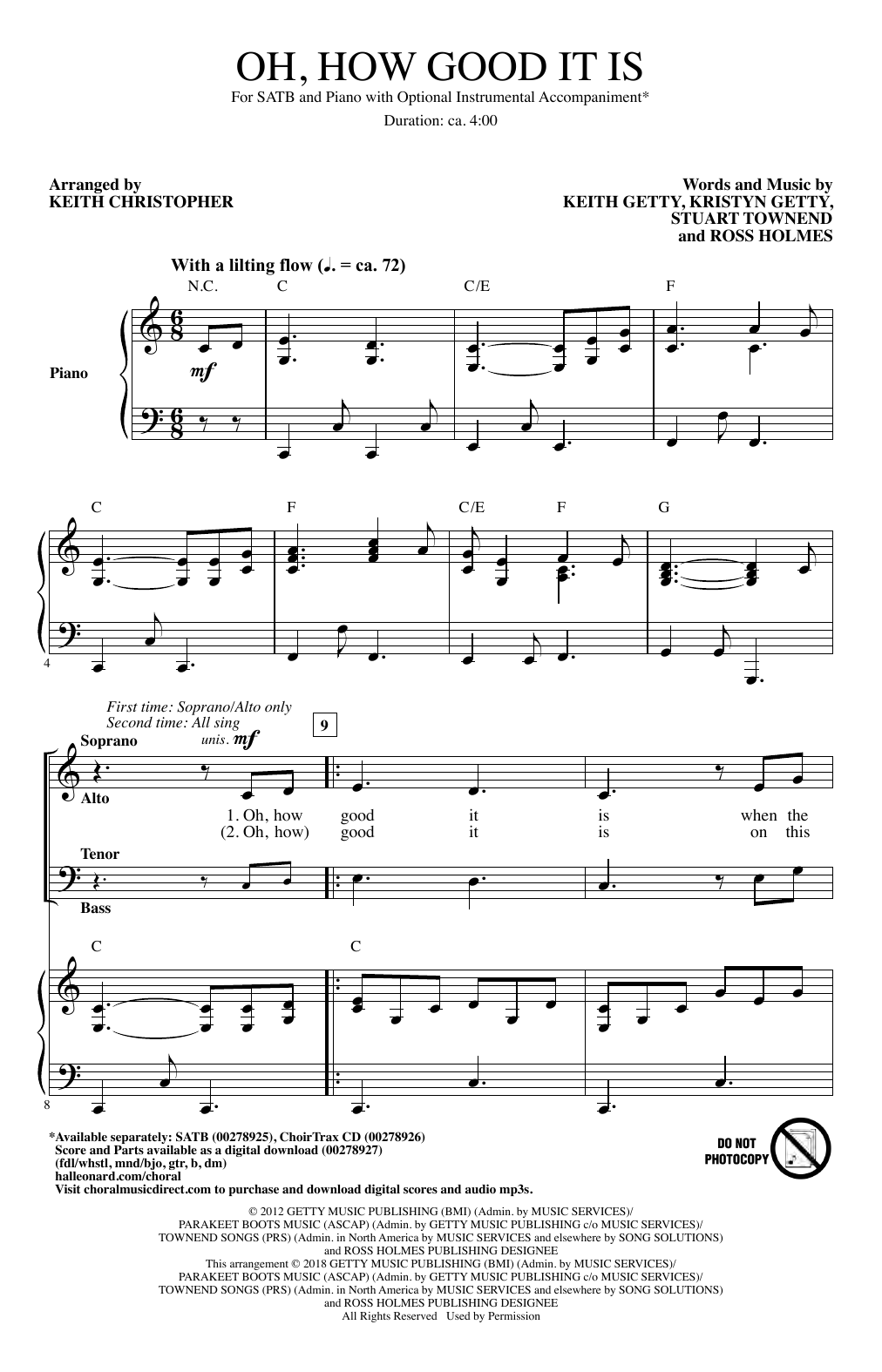 Keith & Kristyn Getty Oh, How Good It Is (arr. Keith Christopher) Sheet Music Notes & Chords for SATB - Download or Print PDF