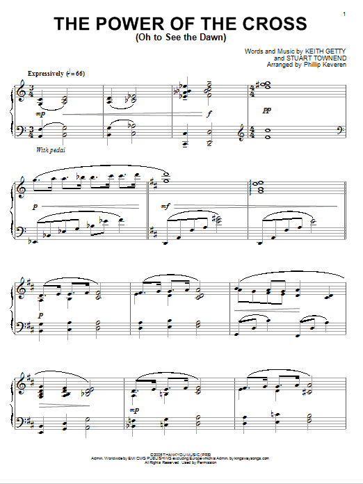 Keith & Kristyn Getty The Power Of The Cross (Oh To See The Dawn) [Jazz version] (arr. Phillip Keveren) Sheet Music Notes & Chords for Piano - Download or Print PDF