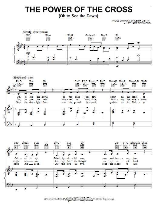 Keith & Kristyn Getty The Power Of The Cross (Oh To See The Dawn) Sheet Music Notes & Chords for Alto Sax Solo - Download or Print PDF