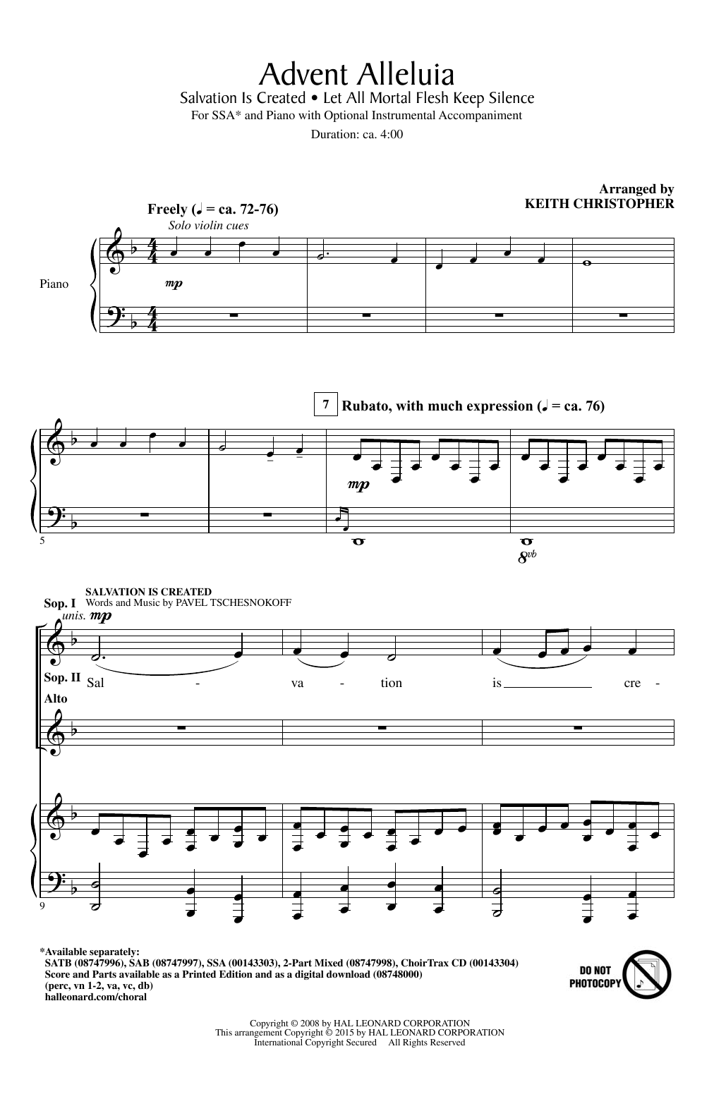 Keith Christopher Advent Alleluia Sheet Music Notes & Chords for SAB - Download or Print PDF