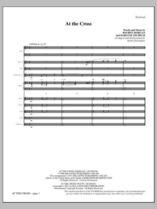 Keith Christopher At The Cross - Full Score Sheet Music Notes & Chords for Choir Instrumental Pak - Download or Print PDF