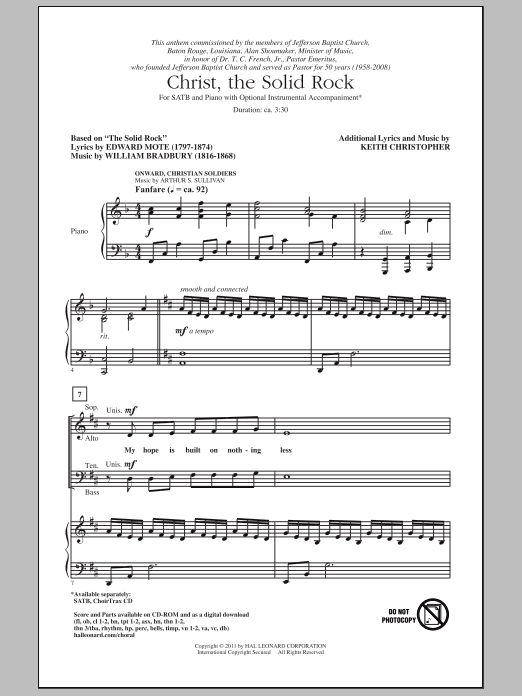 Keith Christopher Christ, The Solid Rock Sheet Music Notes & Chords for SATB - Download or Print PDF