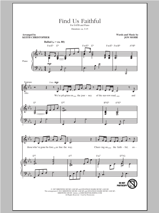 Keith Christopher Find Us Faithful Sheet Music Notes & Chords for SATB - Download or Print PDF