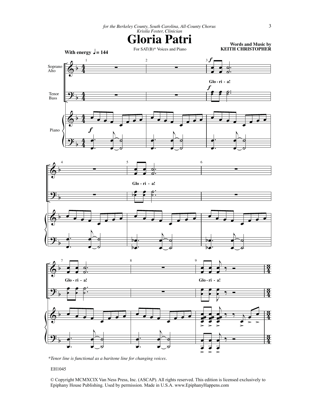 Keith Christopher Gloria Patri Sheet Music Notes & Chords for Choral - Download or Print PDF