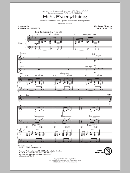 Keith Christopher He's Everything Sheet Music Notes & Chords for SATB - Download or Print PDF