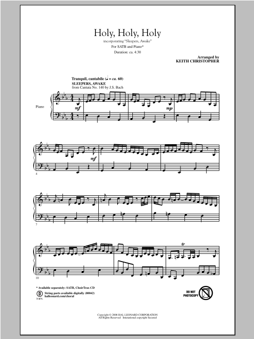 Keith Christopher Holy, Holy, Holy Sheet Music Notes & Chords for SATB - Download or Print PDF