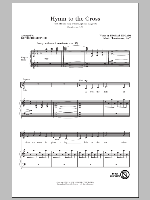 Keith Christopher Hymn To The Cross Sheet Music Notes & Chords for SATB - Download or Print PDF
