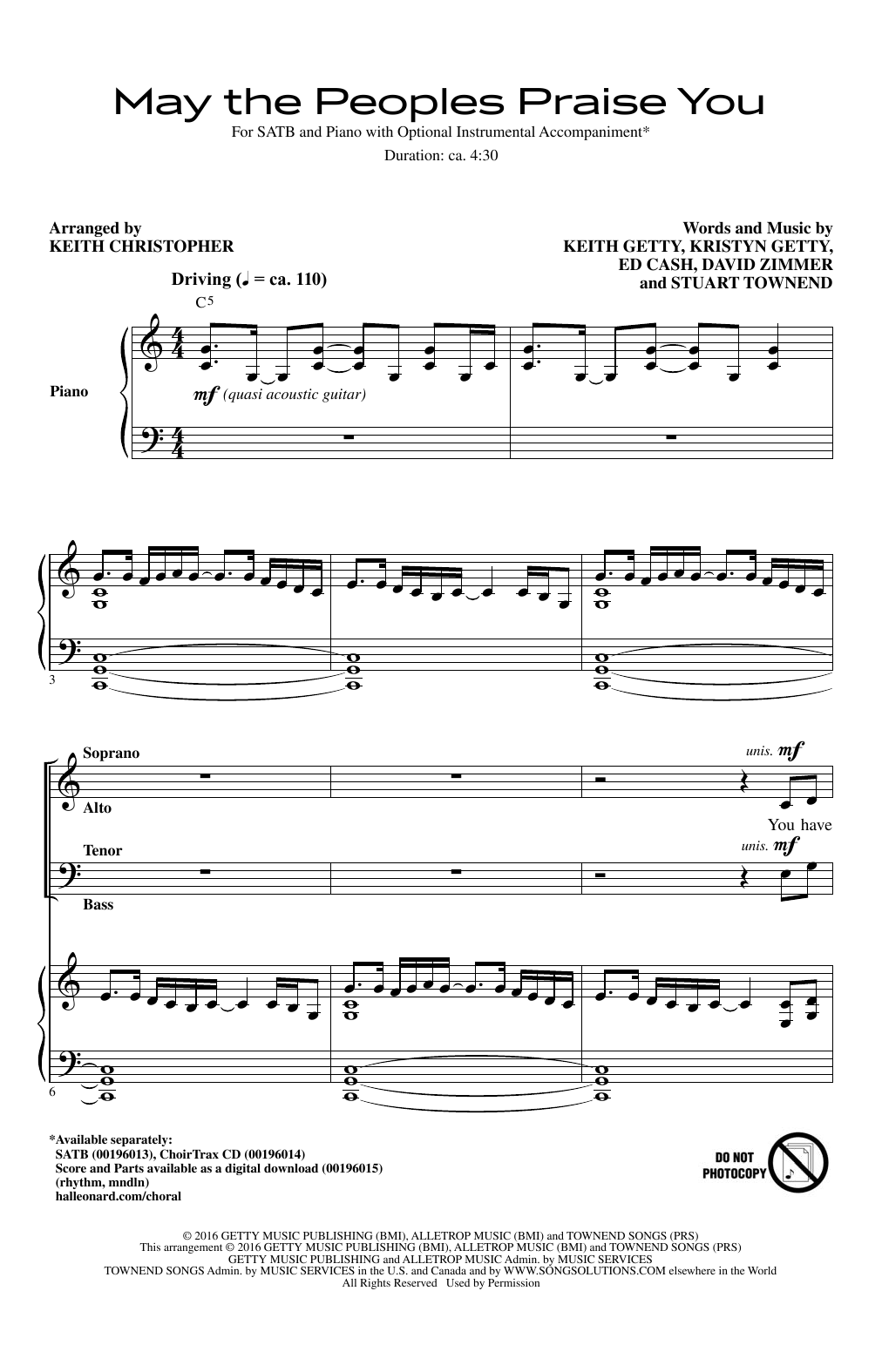 Keith Christopher May The Peoples Praise You Sheet Music Notes & Chords for SATB - Download or Print PDF