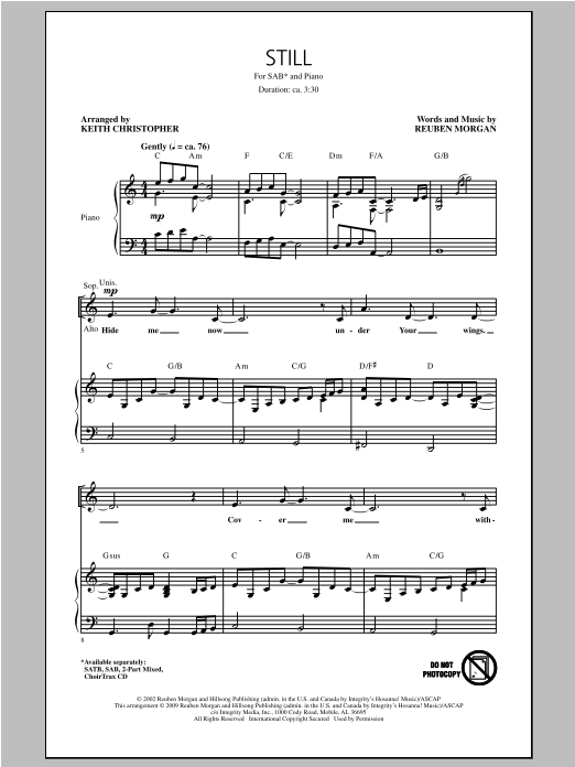 Keith Christopher Still Sheet Music Notes & Chords for SAB - Download or Print PDF