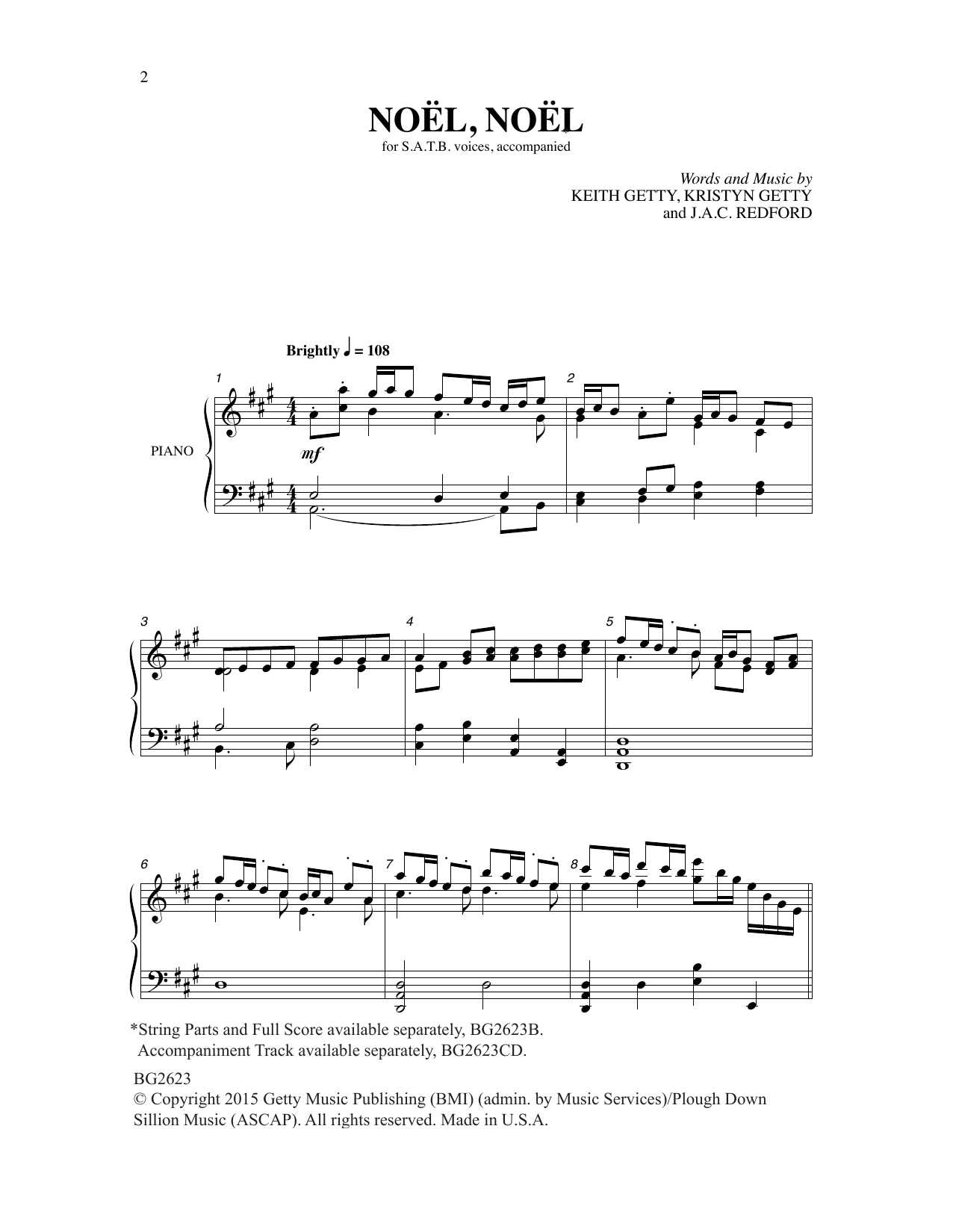 Keith Getty Noel, Noel Sheet Music Notes & Chords for Choral - Download or Print PDF