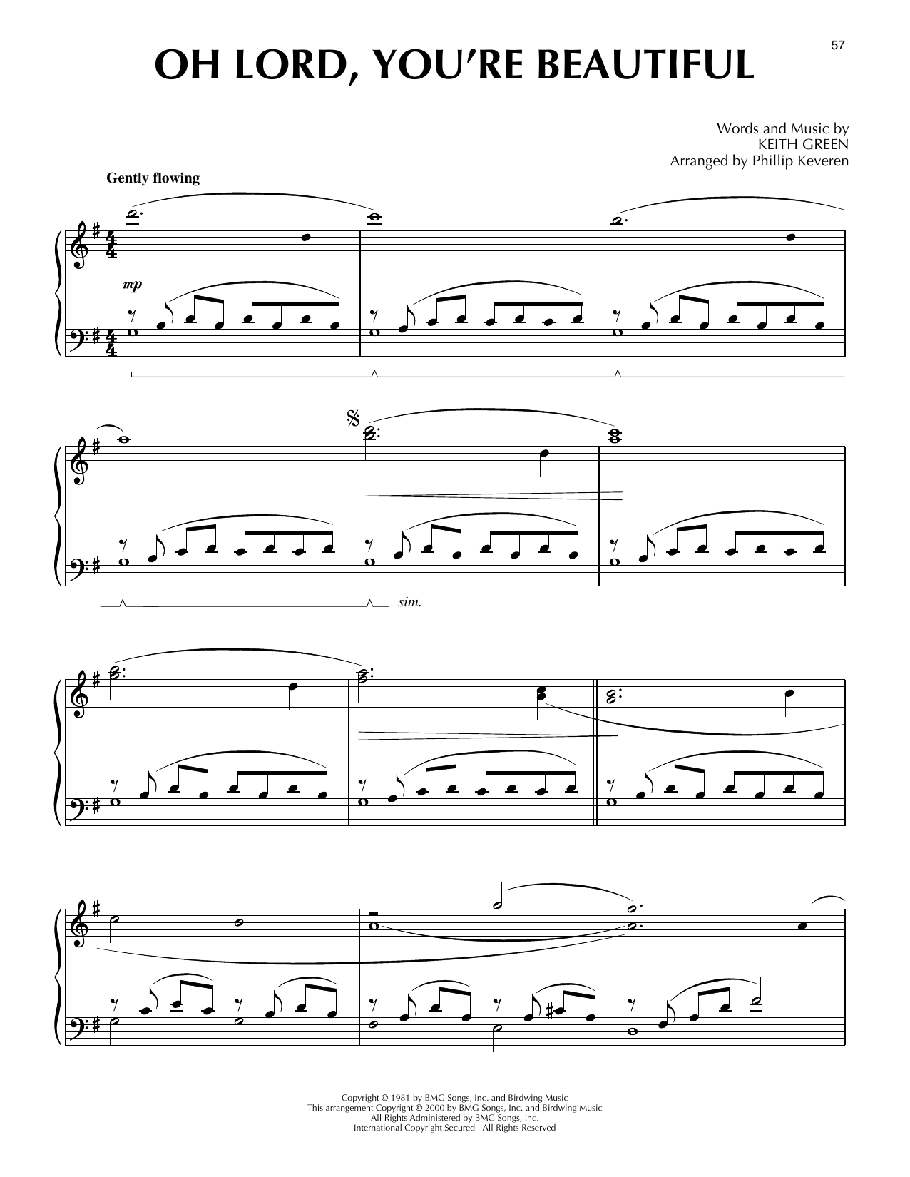 Keith Green O Lord, You're Beautiful (arr. Phillip Keveren) Sheet Music Notes & Chords for Piano Solo - Download or Print PDF