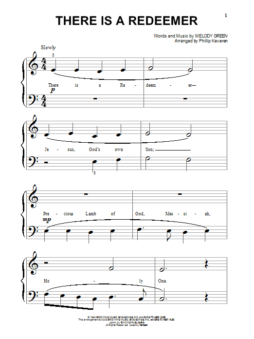 Keith Green There Is A Redeemer Sheet Music Notes & Chords for Piano Solo - Download or Print PDF