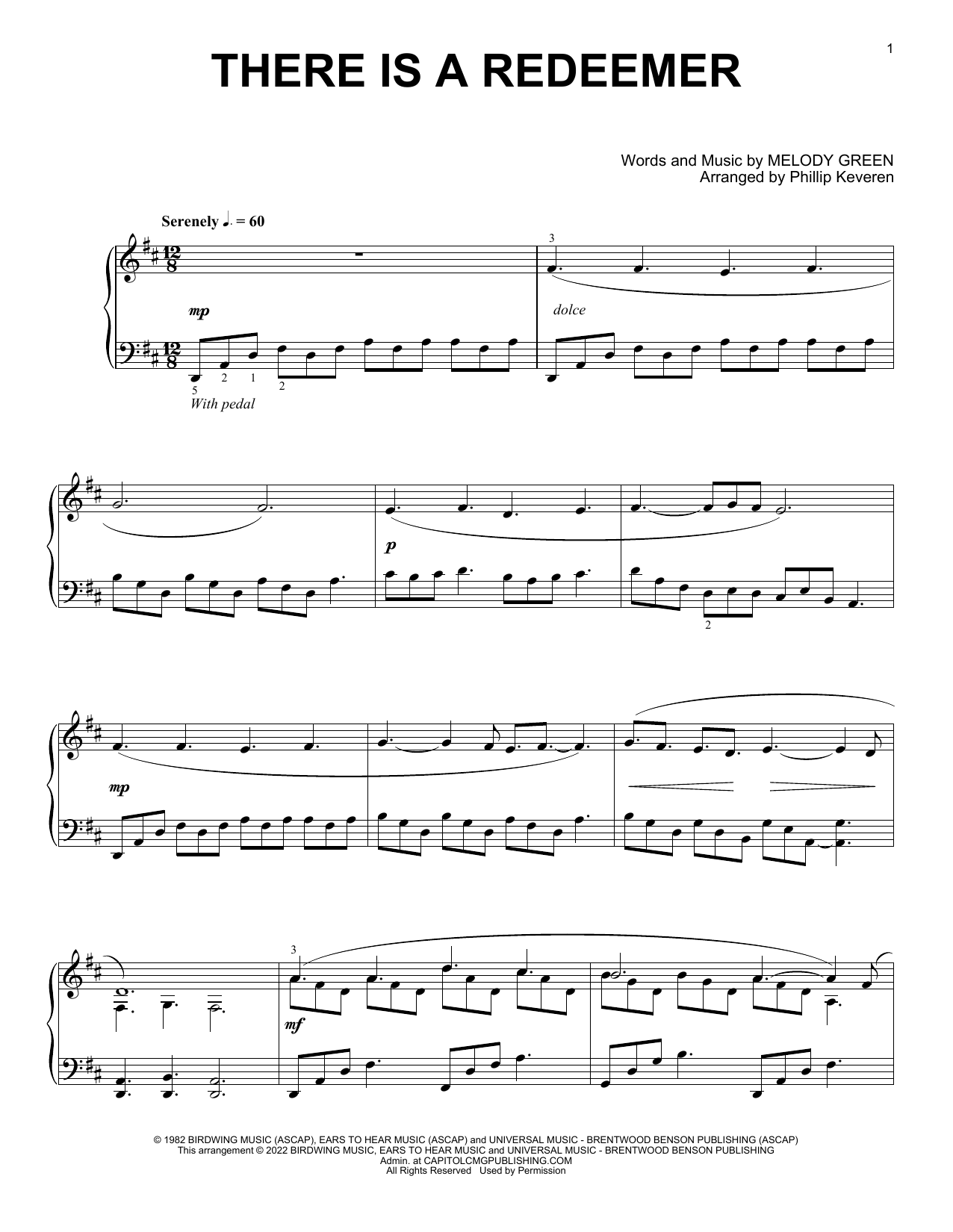 Keith Green There Is A Redeemer [Classical version] (arr. Phillip Keveren) Sheet Music Notes & Chords for Piano Solo - Download or Print PDF