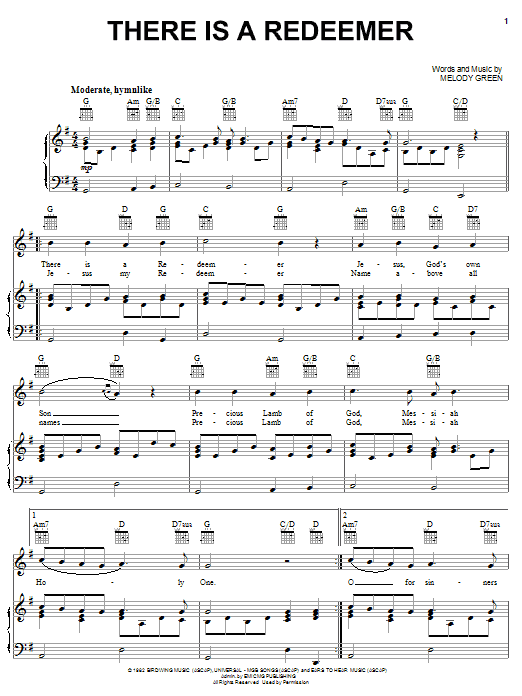 Keith Green There Is A Redeemer Sheet Music Notes & Chords for Alto Sax Solo - Download or Print PDF