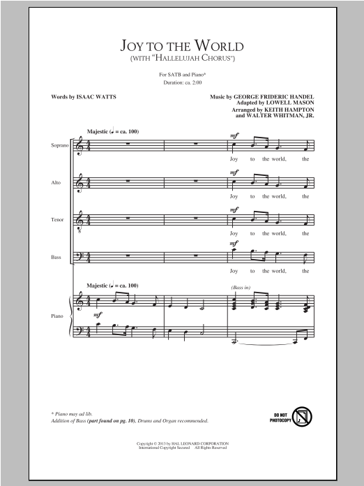 Keith Hampton Hallelujah Chorus Sheet Music Notes & Chords for SATB - Download or Print PDF