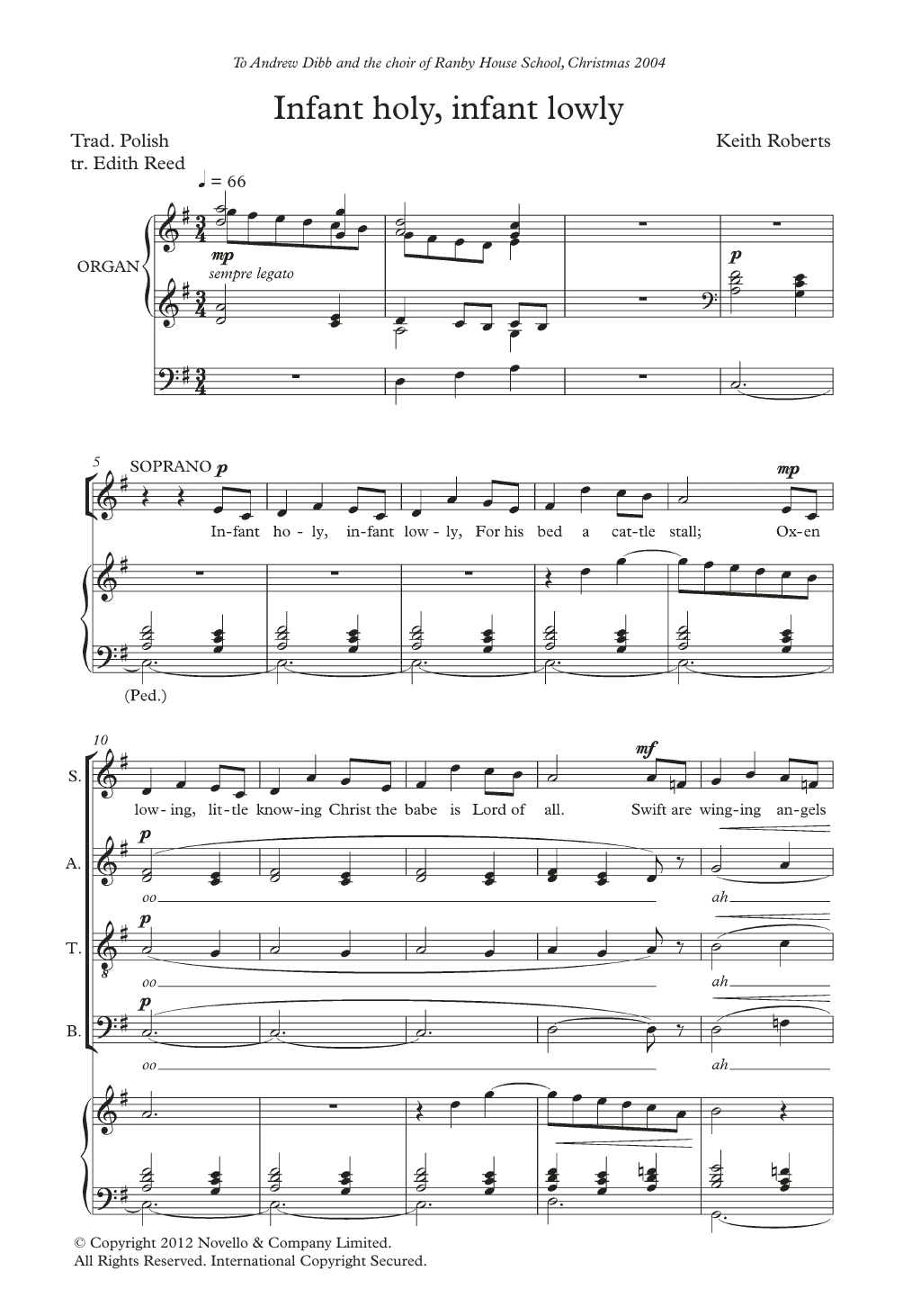 Keith Roberts Infant Holy, Infant Lowly Sheet Music Notes & Chords for SATB Choir - Download or Print PDF