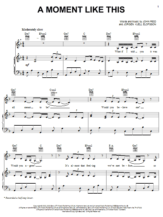 Kelly Clarkson A Moment Like This Sheet Music Notes & Chords for Flute - Download or Print PDF