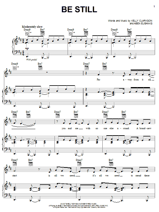 Kelly Clarkson Be Still Sheet Music Notes & Chords for Piano, Vocal & Guitar (Right-Hand Melody) - Download or Print PDF