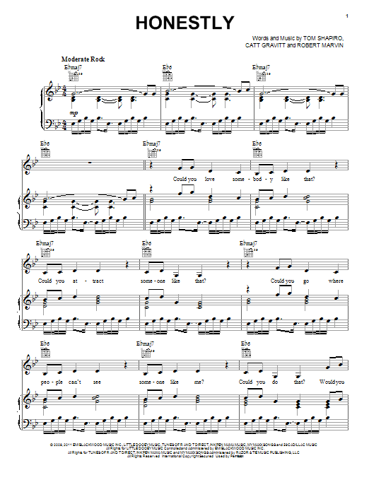 Kelly Clarkson Honestly Sheet Music Notes & Chords for Piano, Vocal & Guitar (Right-Hand Melody) - Download or Print PDF