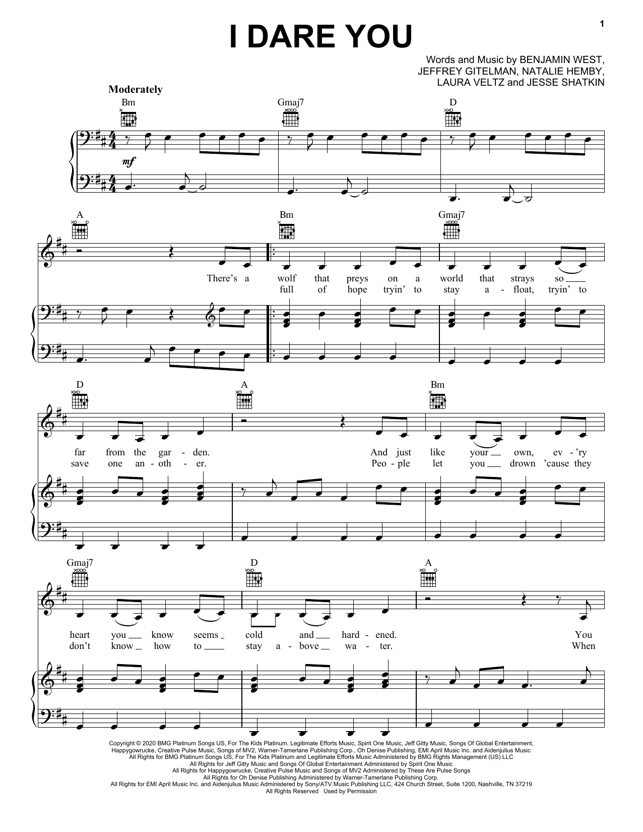Kelly Clarkson I Dare You Sheet Music Notes & Chords for Instrumental Solo – Bass Clef - Download or Print PDF