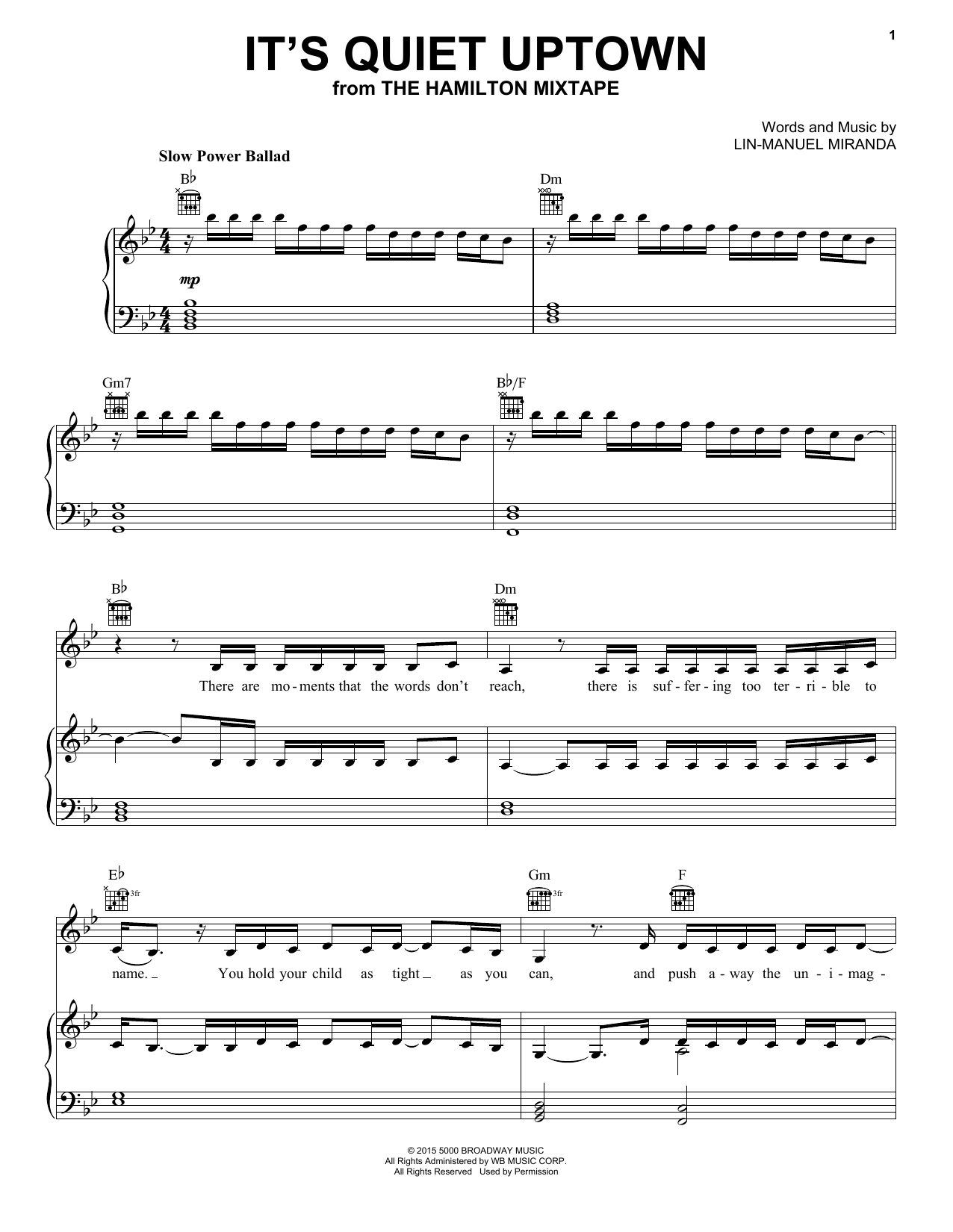 Kelly Clarkson It's Quiet Uptown Sheet Music Notes & Chords for Piano, Vocal & Guitar (Right-Hand Melody) - Download or Print PDF