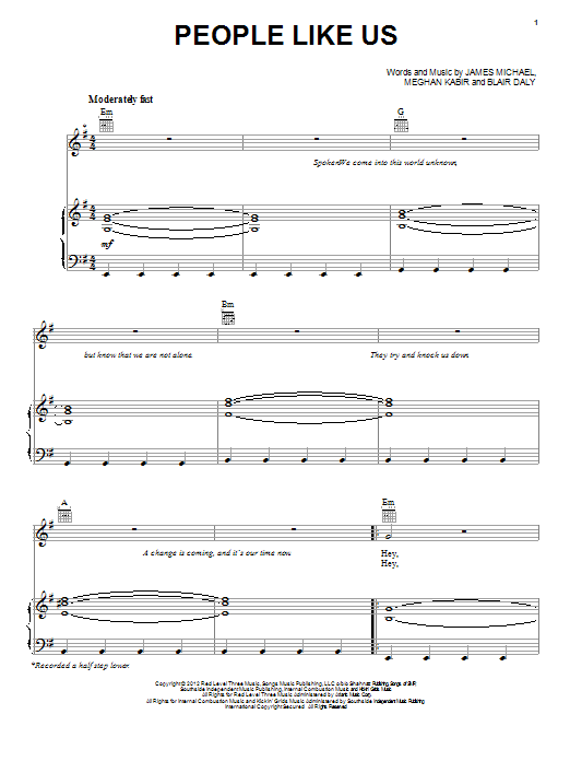 Kelly Clarkson People Like Us Sheet Music Notes & Chords for Piano, Vocal & Guitar (Right-Hand Melody) - Download or Print PDF