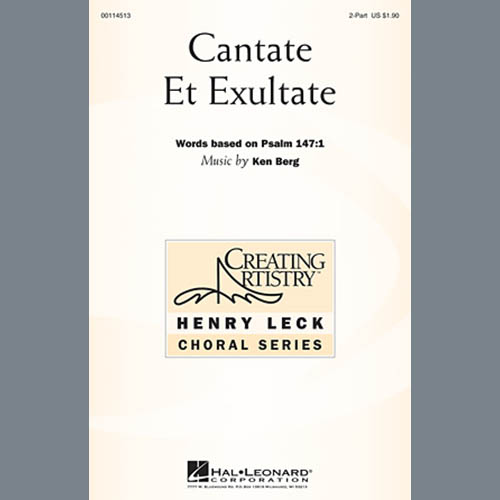 Ken Berg, Cantate Et Exultate, 2-Part Choir