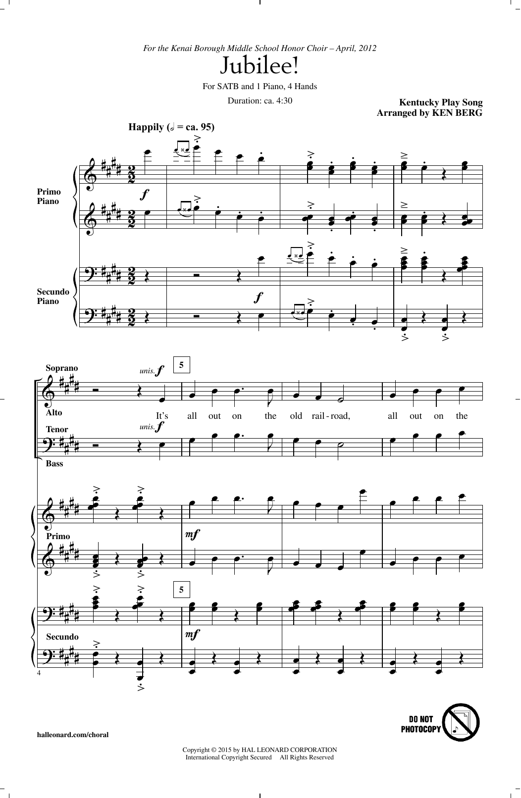 Traditional Jubilee! (arr. Ken Berg) Sheet Music Notes & Chords for SATB - Download or Print PDF