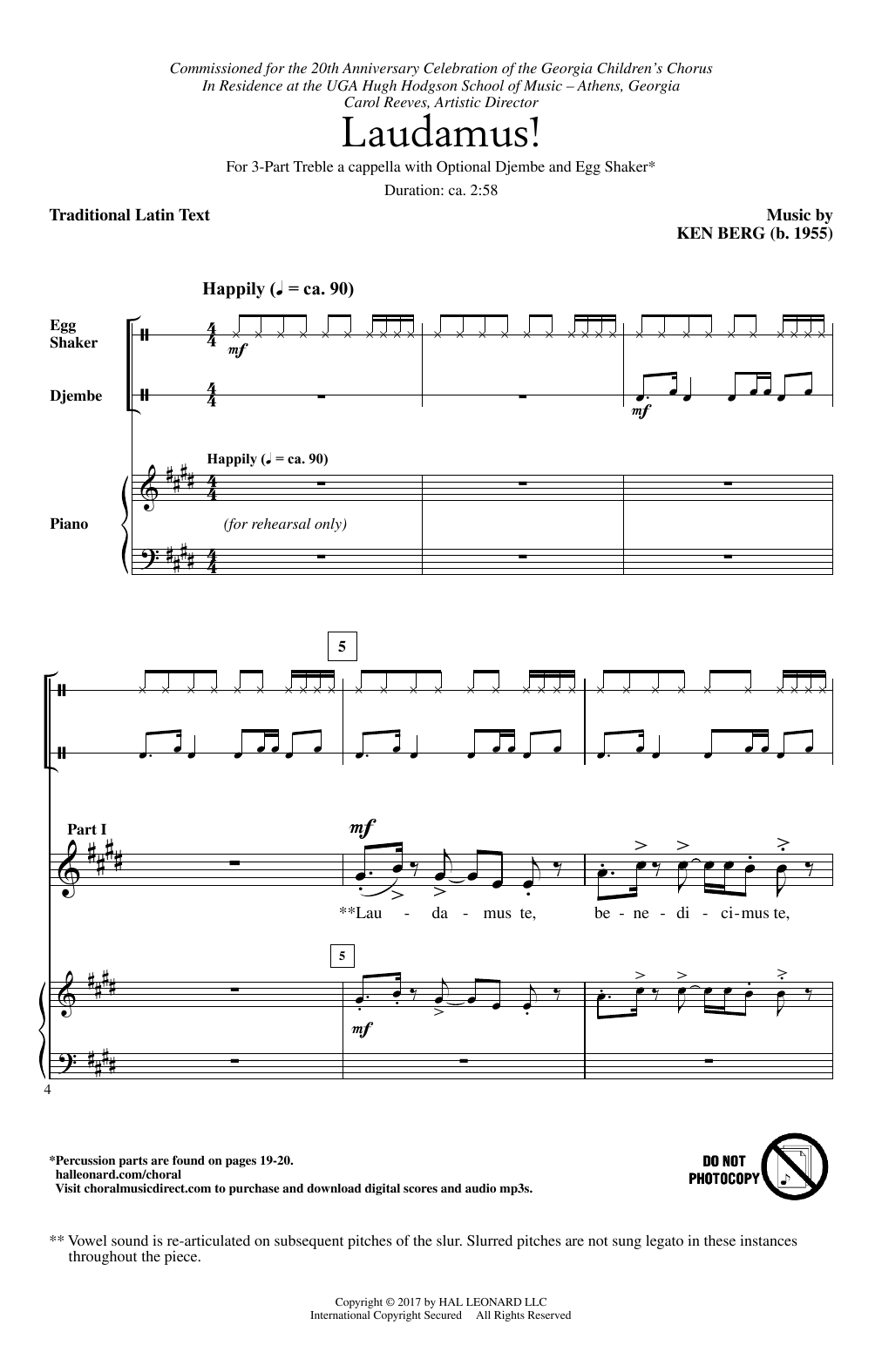 Ken Berg Laudamus! Sheet Music Notes & Chords for 3-Part Treble - Download or Print PDF