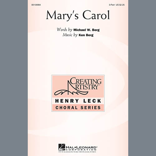 Ken Berg, Mary's Carol, 3-Part Treble