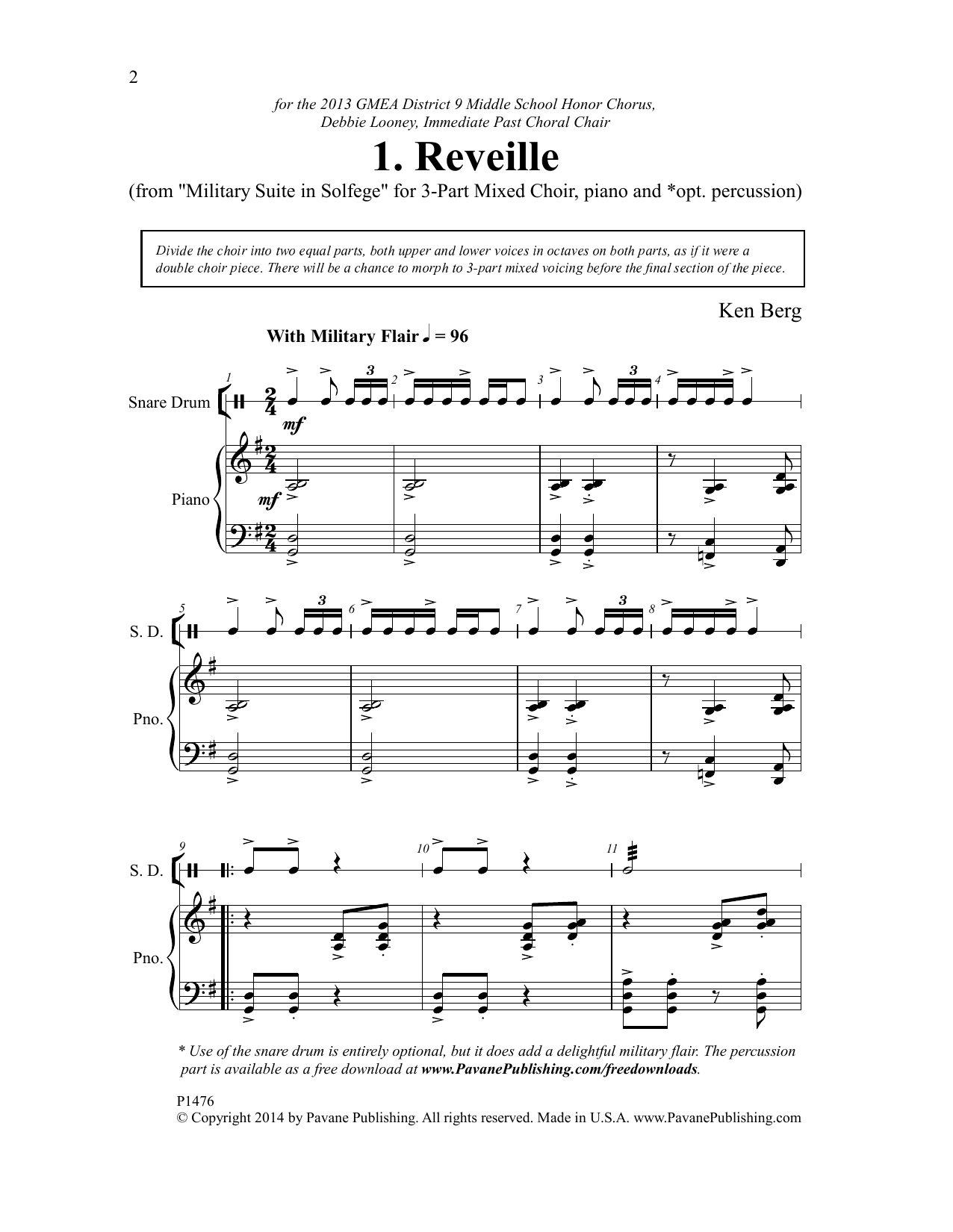 Ken Berg Reveille Sheet Music Notes & Chords for Choral - Download or Print PDF
