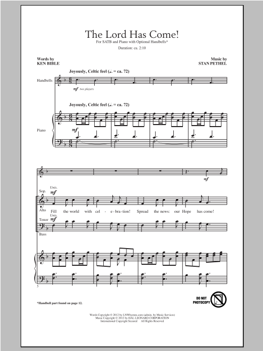 Ken Bible The Lord Has Come! Sheet Music Notes & Chords for SATB - Download or Print PDF