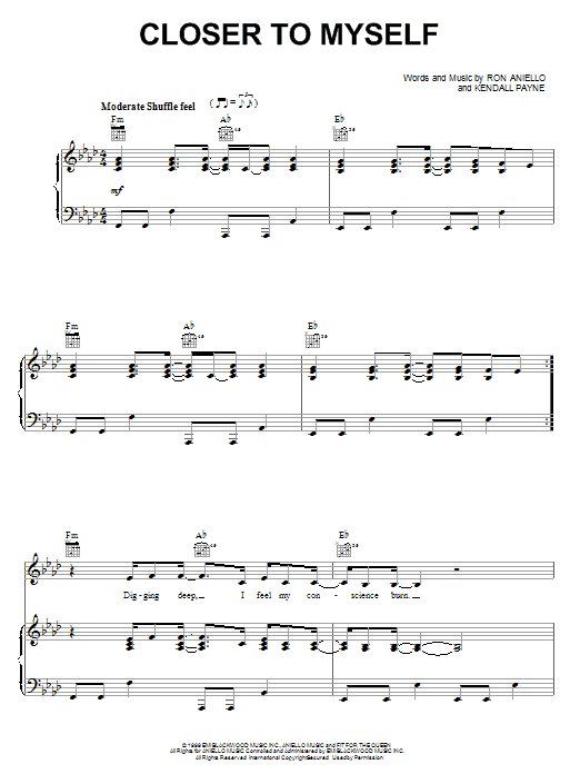 Kendall Payne Closer To Myself Sheet Music Notes & Chords for Piano, Vocal & Guitar (Right-Hand Melody) - Download or Print PDF