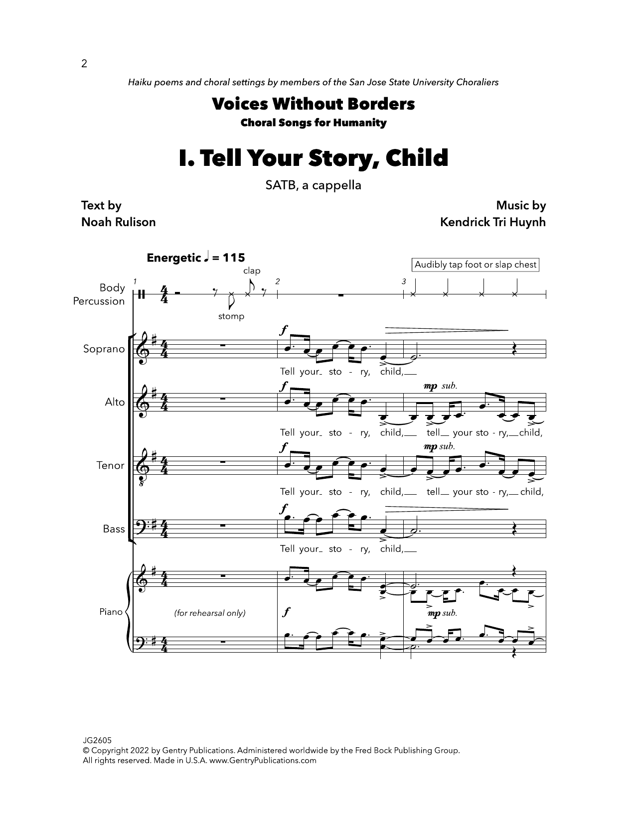 Kendrick Tri Huynh Tell Your Story, Child Sheet Music Notes & Chords for SATB Choir - Download or Print PDF