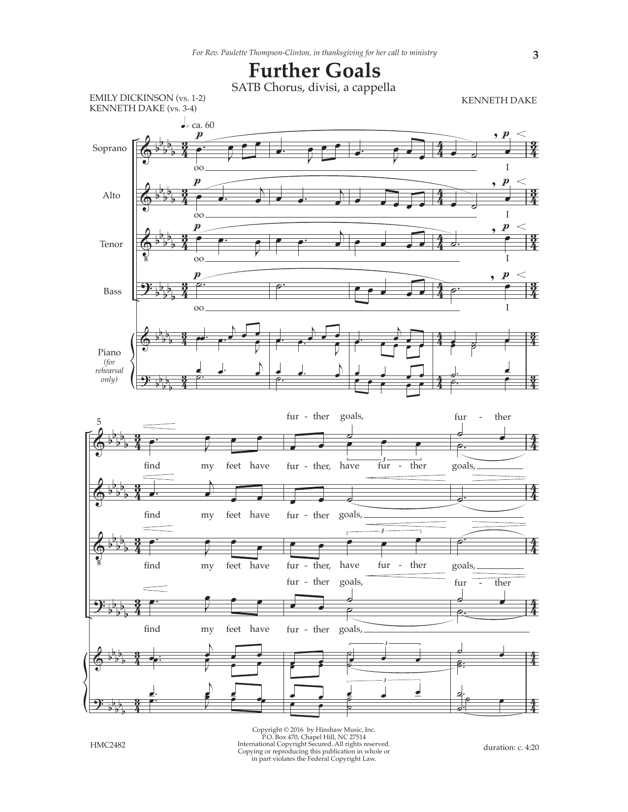 Kenneth Dake Further Goals Sheet Music Notes & Chords for SATB Choir - Download or Print PDF