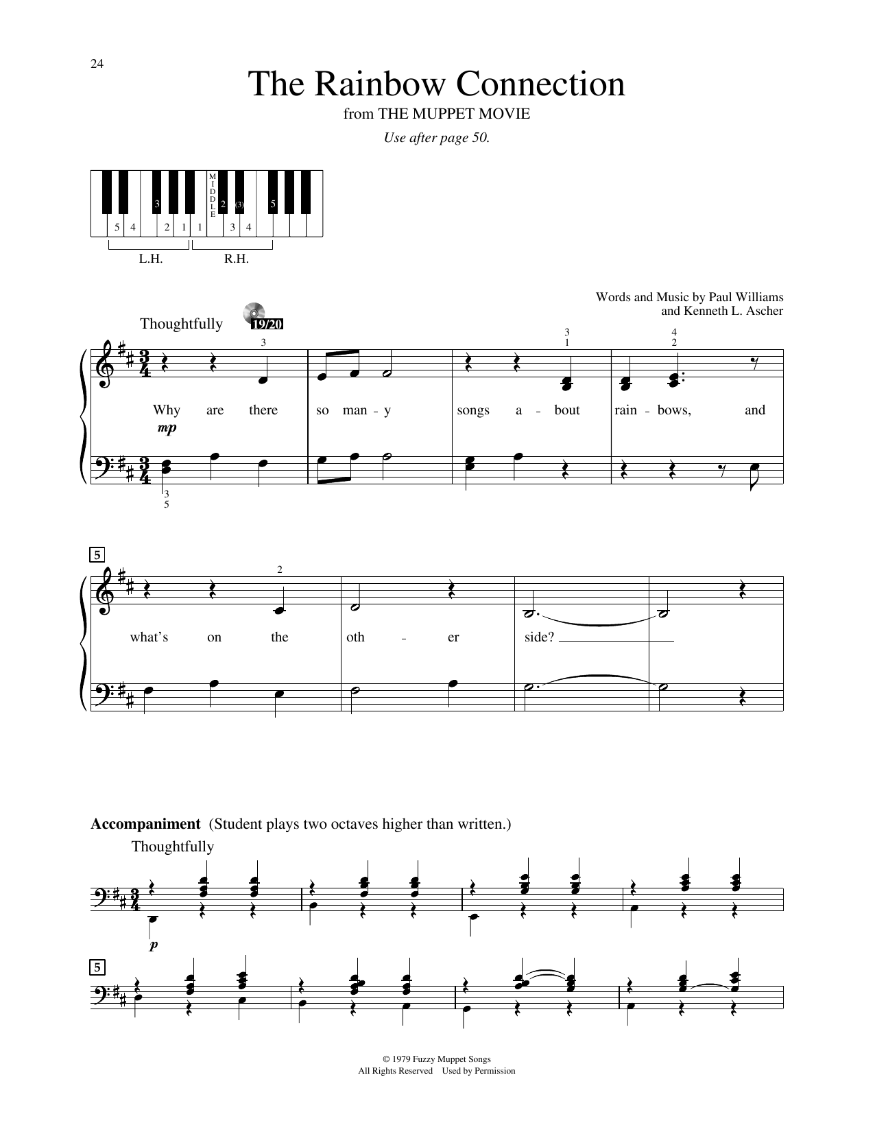 Kenneth L. Ascher Rainbow Connection (from The Muppet Movie) Sheet Music Notes & Chords for Educational Piano - Download or Print PDF
