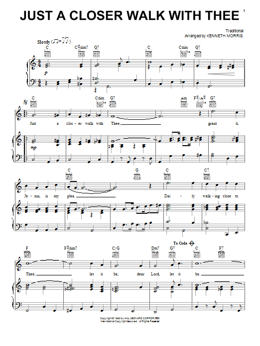 Kenneth Morris Just A Closer Walk With Thee Sheet Music Notes & Chords for Guitar Tab - Download or Print PDF