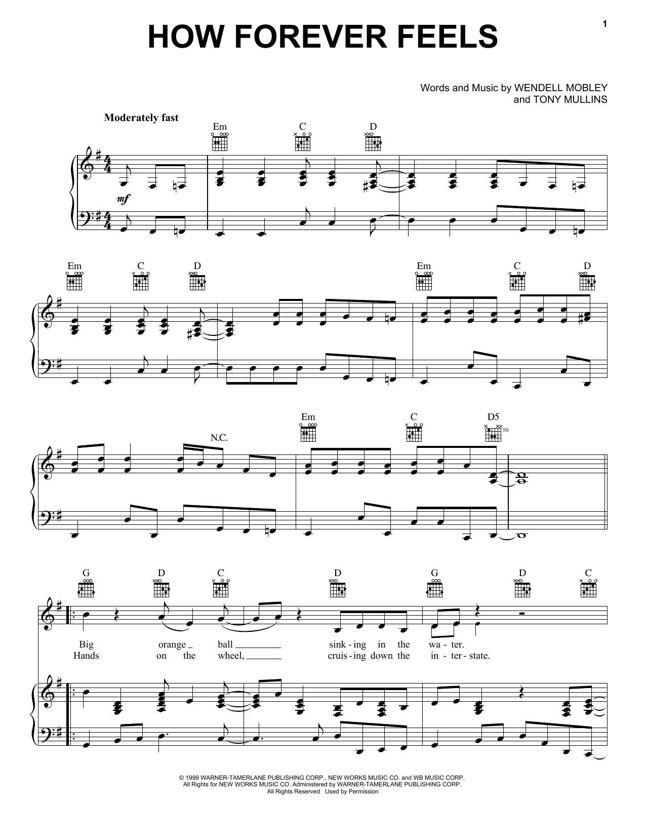 Kenny Chesney How Forever Feels Sheet Music Notes & Chords for Piano, Vocal & Guitar (Right-Hand Melody) - Download or Print PDF