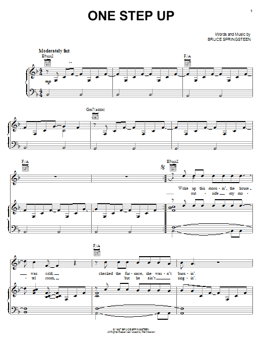 Kenny Chesney One Step Up Sheet Music Notes & Chords for Piano, Vocal & Guitar (Right-Hand Melody) - Download or Print PDF