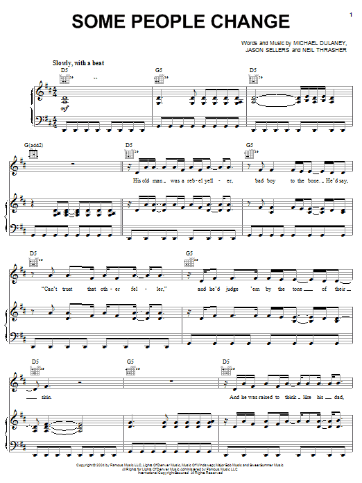 Kenny Chesney Some People Change Sheet Music Notes & Chords for Easy Guitar Tab - Download or Print PDF